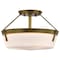 Nuvo Rowen 3-Light Semi Flush Natural Brass Etched White Glass 60/7753 - alternate 6